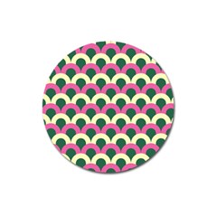 Green Yellow Pattern Magnet 3  (round)