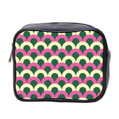 Green Yellow Pattern Mini Toiletries Bag (two Sides) by ytdream