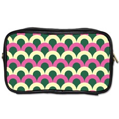 Green Yellow Pattern Toiletries Bag (one Side) by ytdream