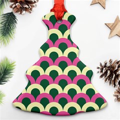 Green Yellow Pattern Christmas Tree Ornament (two Sides)