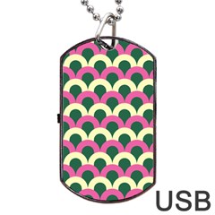 Green Yellow Pattern Dog Tag Usb Flash (one Side) by ytdream