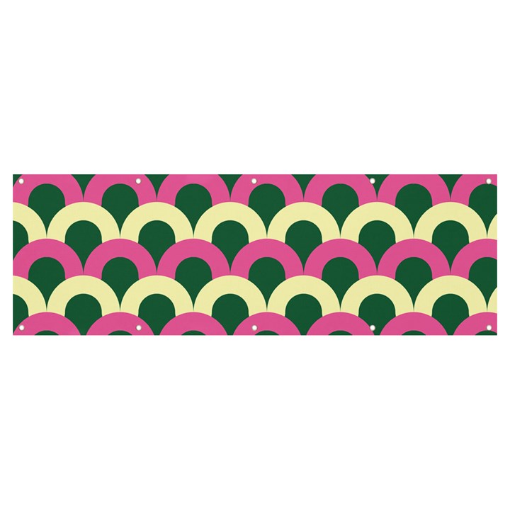 Green Yellow Pattern Banner and Sign 12  x 4 