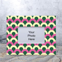 Green Yellow Pattern White Tabletop Photo Frame 4 x6  by ytdream