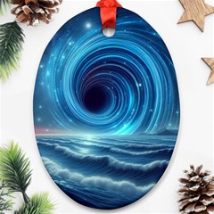 Astral Waveform Fantasy Oval Ornament (two Sides)