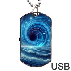 Astral Waveform Fantasy Dog Tag Usb Flash (one Side) by Grandong