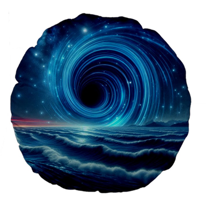 Astral Waveform Fantasy Large 18  Premium Flano Round Cushions