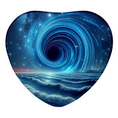 Astral Waveform Fantasy Heart Glass Fridge Magnet (4 Pack) by Grandong