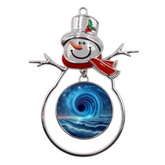 Astral Waveform Fantasy Metal Snowman Ornament by Grandong