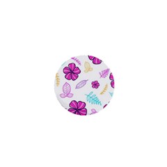 Flowers Leaves Pattern Art Bloom 1  Mini Magnets by Grandong