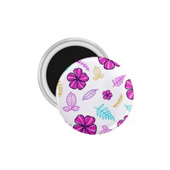 Flowers Leaves Pattern Art Bloom 1 75  Magnets by Grandong