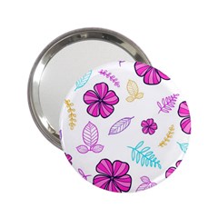 Flowers Leaves Pattern Art Bloom 2 25  Handbag Mirrors by Grandong