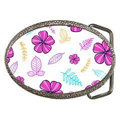 Flowers Leaves Pattern Art Bloom Belt Buckles by Grandong