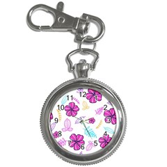 Flowers Leaves Pattern Art Bloom Key Chain Watches by Grandong