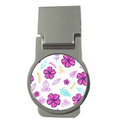 Flowers Leaves Pattern Art Bloom Money Clips (round)  by Grandong