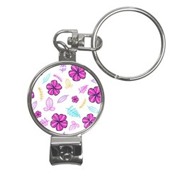 Flowers Leaves Pattern Art Bloom Nail Clippers Key Chain by Grandong