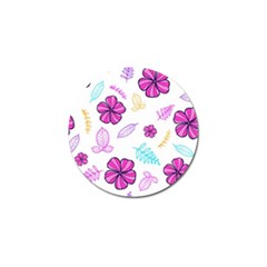 Flowers Leaves Pattern Art Bloom Golf Ball Marker by Grandong