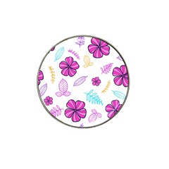 Flowers Leaves Pattern Art Bloom Hat Clip Ball Marker (4 Pack) by Grandong