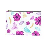 Flowers Leaves Pattern Art Bloom Cosmetic Bag (Large) Front