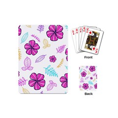 Flowers Leaves Pattern Art Bloom Playing Cards Single Design (mini)