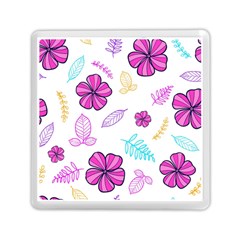 Flowers Leaves Pattern Art Bloom Memory Card Reader (square) by Grandong