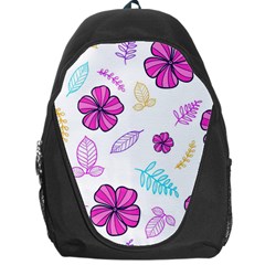 Flowers Leaves Pattern Art Bloom Backpack Bag by Grandong