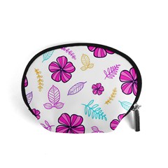 Flowers Leaves Pattern Art Bloom Accessory Pouch (small) by Grandong