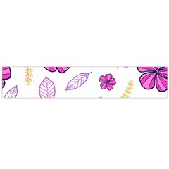 Flowers Leaves Pattern Art Bloom Large Premium Plush Fleece Scarf 