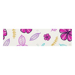 Flowers Leaves Pattern Art Bloom Banner And Sign 4  X 1  by Grandong