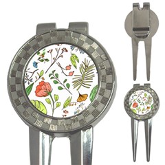 Line Floral Art Pattern Ornament 3-in-1 Golf Divots by Grandong