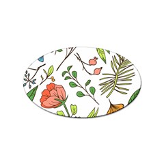 Line Floral Art Pattern Ornament Sticker (oval) by Grandong