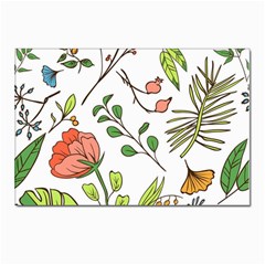 Line Floral Art Pattern Ornament Postcard 4 x 6  (pkg Of 10) by Grandong