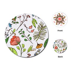 Line Floral Art Pattern Ornament Playing Cards Single Design (round)