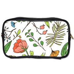 Line Floral Art Pattern Ornament Toiletries Bag (two Sides) by Grandong