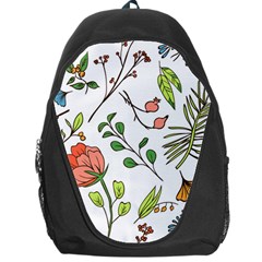 Line Floral Art Pattern Ornament Backpack Bag by Grandong