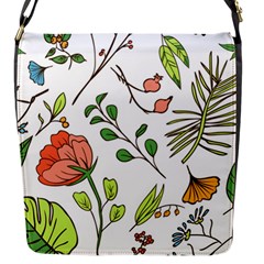 Line Floral Art Pattern Ornament Flap Closure Messenger Bag (s) by Grandong