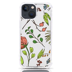 Line Floral Art Pattern Ornament Iphone 13 Mini Tpu Uv Print Case by Grandong