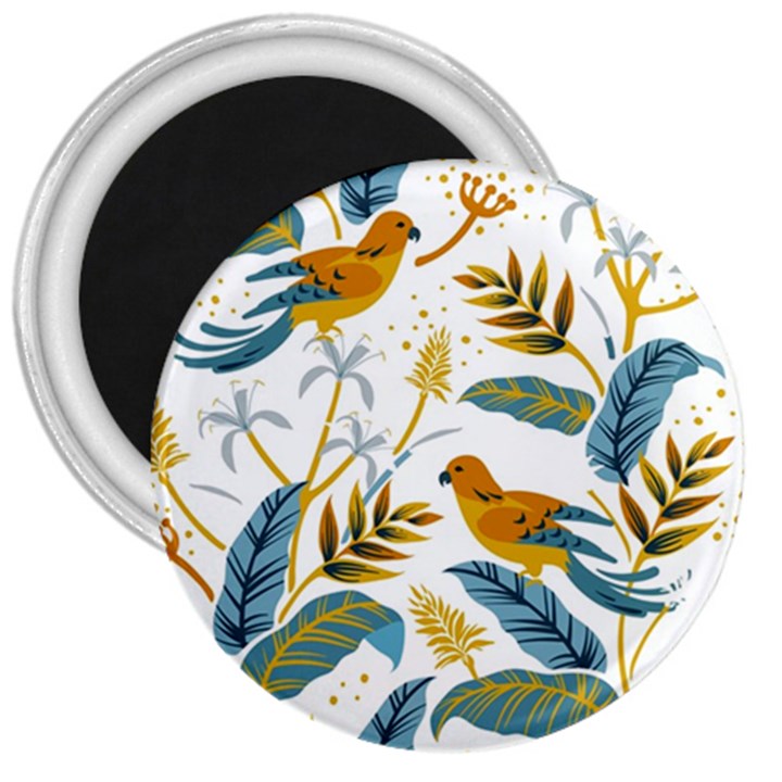 Artwork Backdrop Bird Blue 3  Magnets