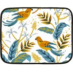 Artwork Backdrop Bird Blue Two Sides Fleece Blanket (Mini) 35 x27  Blanket Back