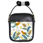 Artwork Backdrop Bird Blue Girls Sling Bag Front