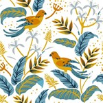 Artwork Backdrop Bird Blue Play Mat (Square) Front