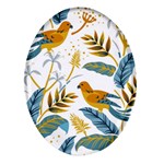 Artwork Backdrop Bird Blue Oval Glass Fridge Magnet (4 pack) Front