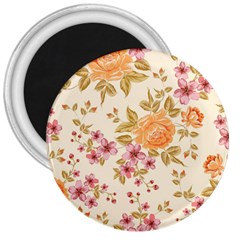 Peony Flower Pattern Background 3  Magnets