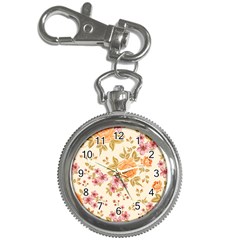 Peony Flower Pattern Background Key Chain Watches by Grandong