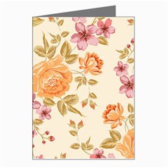 Peony Flower Pattern Background Greeting Card by Grandong