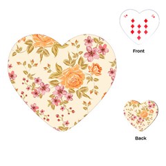 Peony Flower Pattern Background Playing Cards Single Design (heart)