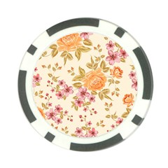 Peony Flower Pattern Background Poker Chip Card Guard by Grandong