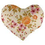 Peony Flower Pattern Background Large 19  Premium Flano Heart Shape Cushions Front