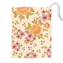 Peony Flower Pattern Background Drawstring Pouch (5xl) by Grandong