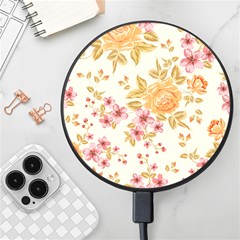 Peony Flower Pattern Background Wireless Fast Charger(black) by Grandong