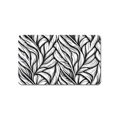 Black White Flower Texture Pattern Magnet (name Card)